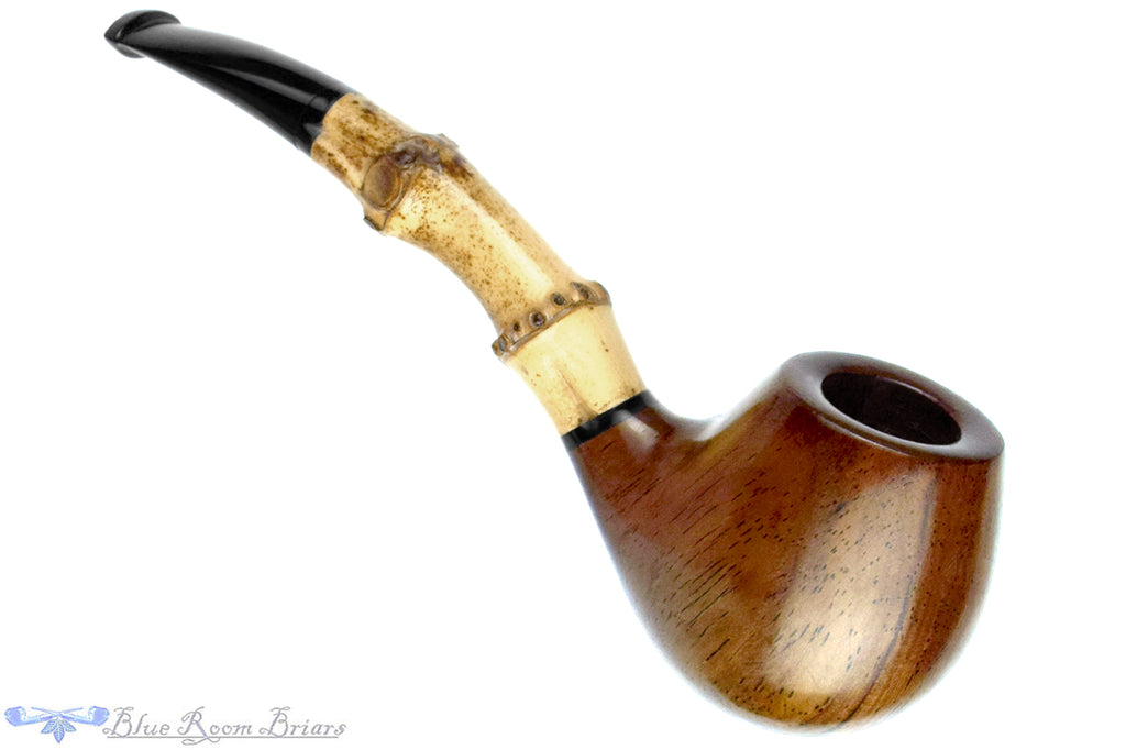 Blue Room Briar is proud to present this Jan Pietenpauw Ironwood Hawkbill with Bamboo UNSMOKED Estate Pipe