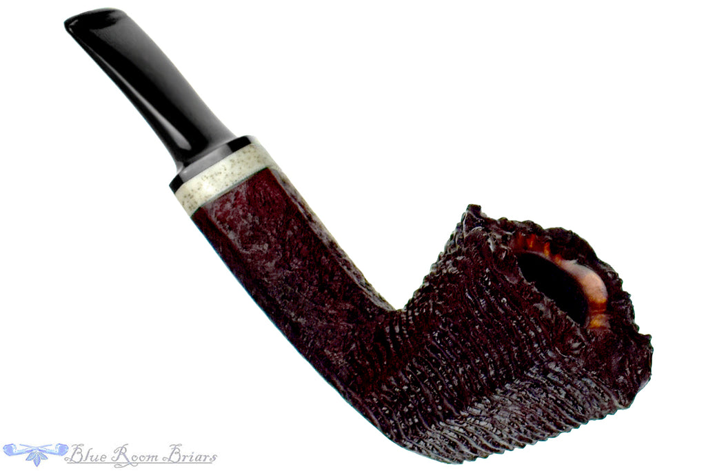 Blue Room Briars is proud to present this Dirk Heinemann Pipe Bent Ring Blast Panel Dublin with Ox Bone and Plateau