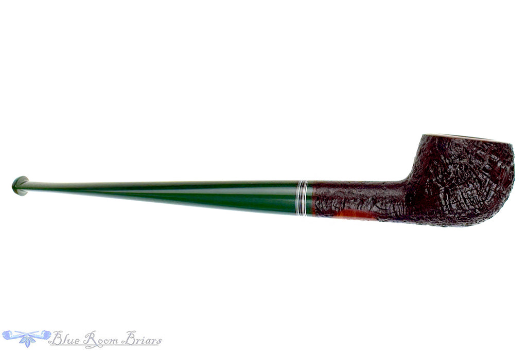 Blue Room Briars is proud to present this Reid Robertson Pipe 065 Sandblast Straight Prince with Fordite