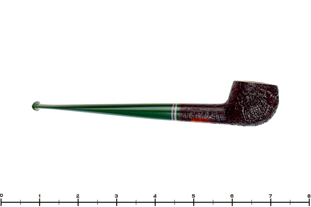 Blue Room Briars is proud to present this Reid Robertson Pipe 065 Sandblast Straight Prince with Fordite