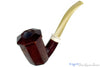 Blue Room Briars is proud to present this Marek Cikl Pipe Bent Sandblast Panel Briar Calabash with Ivorite