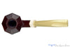 Blue Room Briars is proud to present this Marek Cikl Pipe Bent Sandblast Panel Briar Calabash with Ivorite