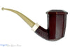 Blue Room Briars is proud to present this Marek Cikl Pipe Bent Sandblast Panel Briar Calabash with Ivorite