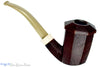 Blue Room Briars is proud to present this Marek Cikl Pipe Bent Sandblast Panel Briar Calabash with Ivorite