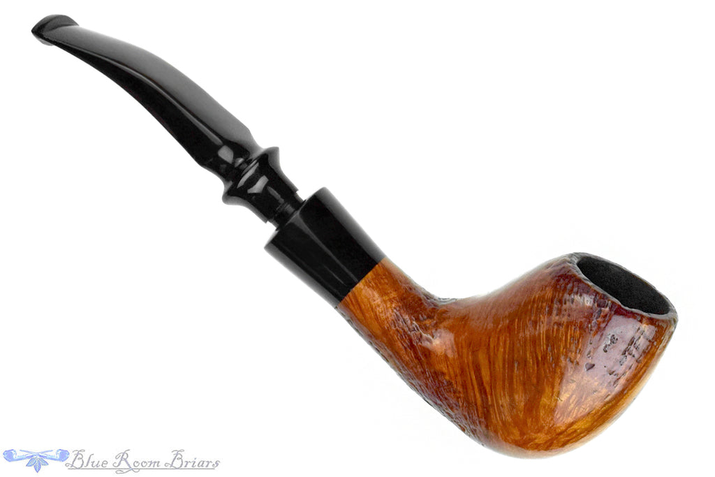 Blue Room Briars is proud to present this Brebbia Special Bent Partial Sandblast Egg with Acrylic Ferrule Estate Pipe
