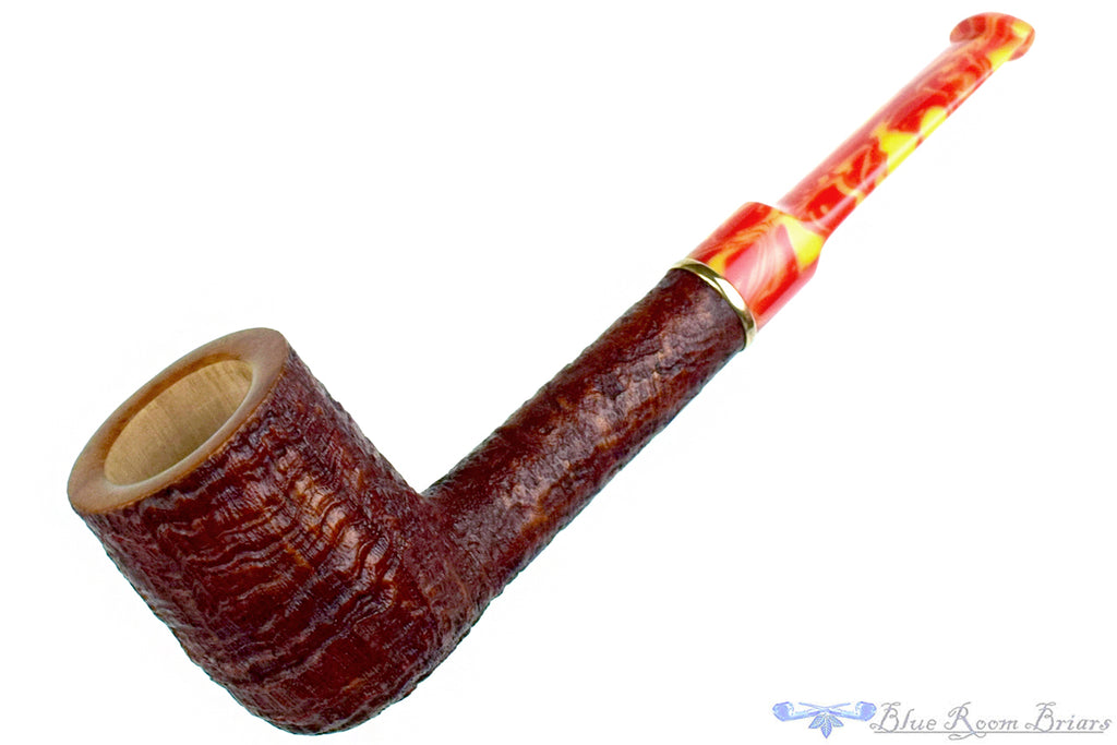Blue Room Briars is proud to present this Doug Finlay Pipe 2537 Sandblast Billiard with Brass