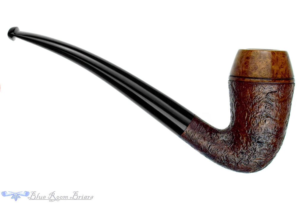Blue Room Briars is proud to present this Doug Finlay Pipe Bent Partial Sandblast Tall Rhodesian