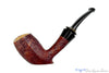 Blue Room Briars is proud to present this Doug Finlay Pipe 2533 Bent Sandblast Elephant's Foot Sitter with Black Palm