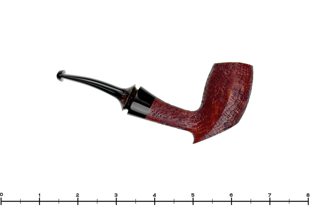 Blue Room Briars is proud to present this Doug Finlay Pipe 2533 Bent Sandblast Elephant's Foot Sitter with Black Palm