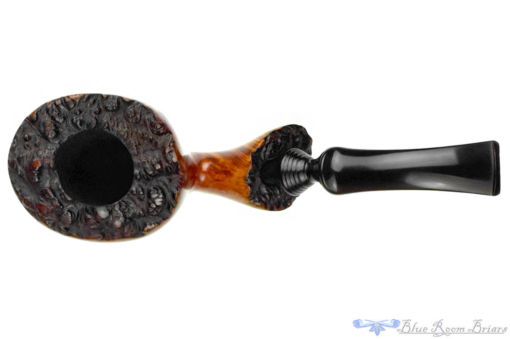 Blue Room Briars is proud to present this Harcourt Hand Carved Bent Freehand with Plateaux Estate Pipe