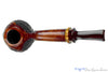 Blue Room Briars is proud to present this C. Kent Joyce Pipe Bent Carved Acorn with Olivewood and Brindle