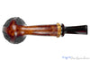 Blue Room Briars is proud to present this C. Kent Joyce Pipe Bent Carved Acorn with Olivewood and Brindle