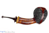 Blue Room Briars is proud to present this C. Kent Joyce Pipe Bent Carved Acorn with Olivewood and Brindle