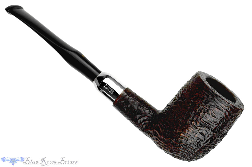 Blue Room Briars is proud to present this Savinelli Punto Oro 111 KS Sandblast Billiard Sitter with Silver Estate Pipe