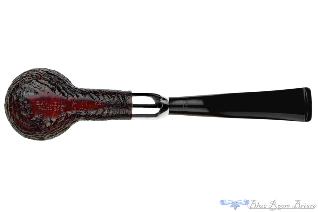 Blue Room Briars is proud to present this Savinelli Punto Oro 111 KS Sandblast Billiard Sitter with Silver Estate Pipe