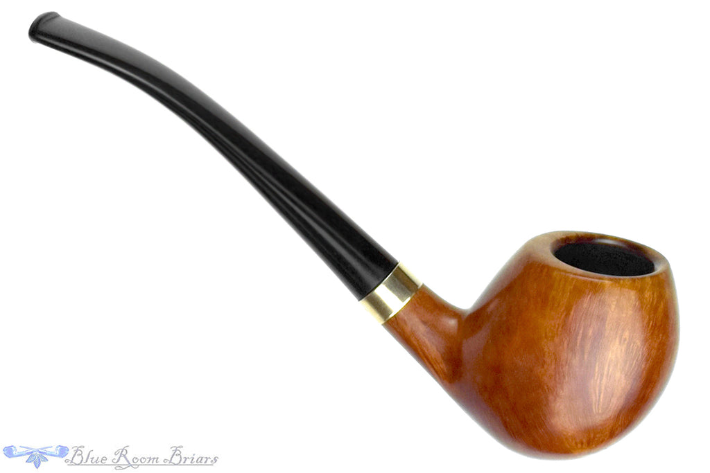 Blue Room Briars is proud to present this Andrew Marks Handmade Bent Acorn (2010 Make) Estate Pipe with Gold Plated Repair Band