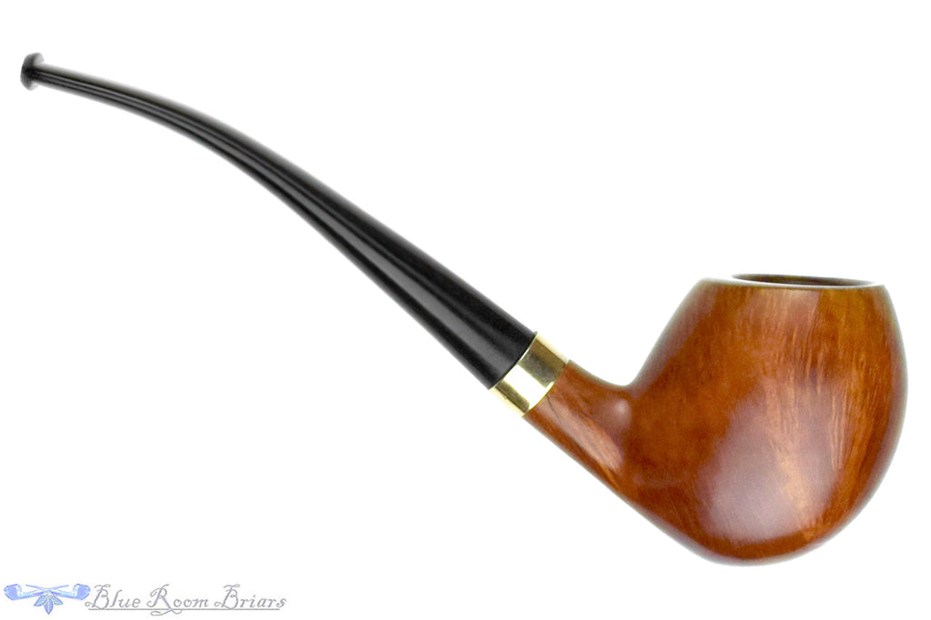 Blue Room Briars is proud to present this Andrew Marks Handmade Bent Acorn (2010 Make) Estate Pipe with Gold Plated Repair Band