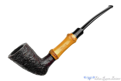 Brigham 9 3-Dot Partial Carved Lovat Sitter (Rock Maple Filter) Estate Pipe
