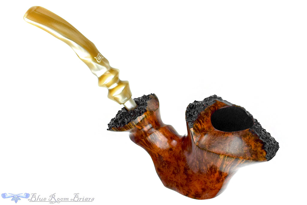 Blue Room Briars is proud to present this Preben Holm Fancy Prestige C5 Bent Freehand Sitter with Plateaux Estate Pipe