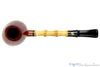 Blue Room Briars is proud to present this Peter Stokkebye (Jørgen Larsen) Bent Asymmetric Egg with Bamboo Estate Pipe