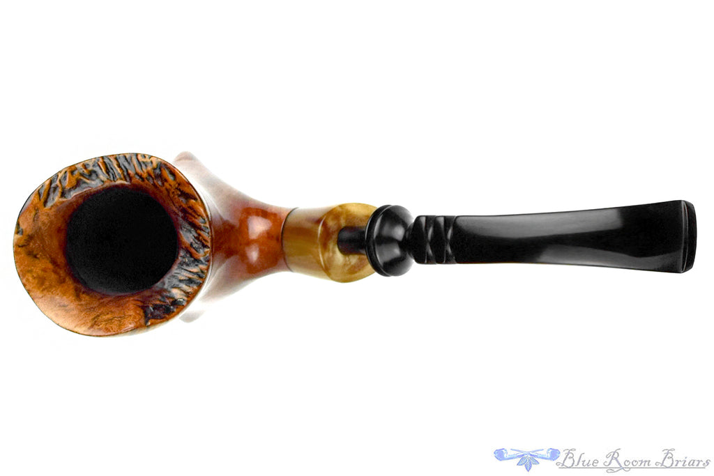 Cellini Original Bent Freehand with Plateau and Horn Ferrule Estate Pipe