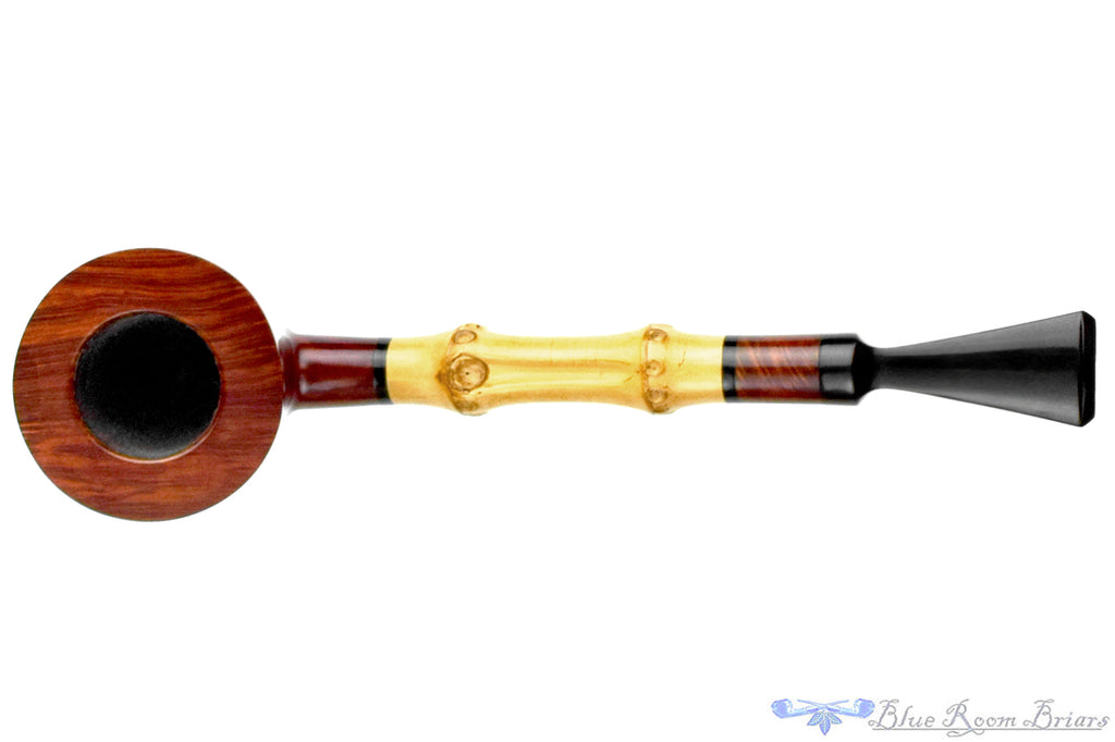 Bjarne Nielsen Handmade Bent Cherrywood Poker Sitter with Bamboo UNSMOKED Estate Pipe