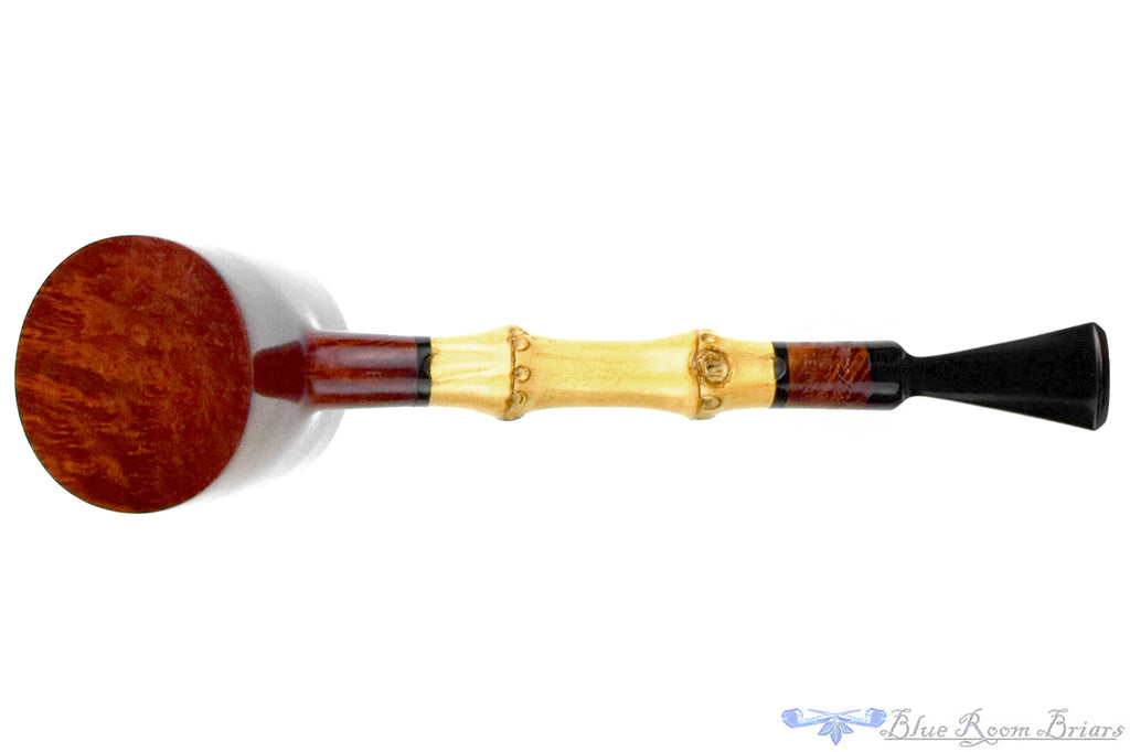 Bjarne Nielsen Handmade Bent Cherrywood Poker Sitter with Bamboo UNSMOKED Estate Pipe