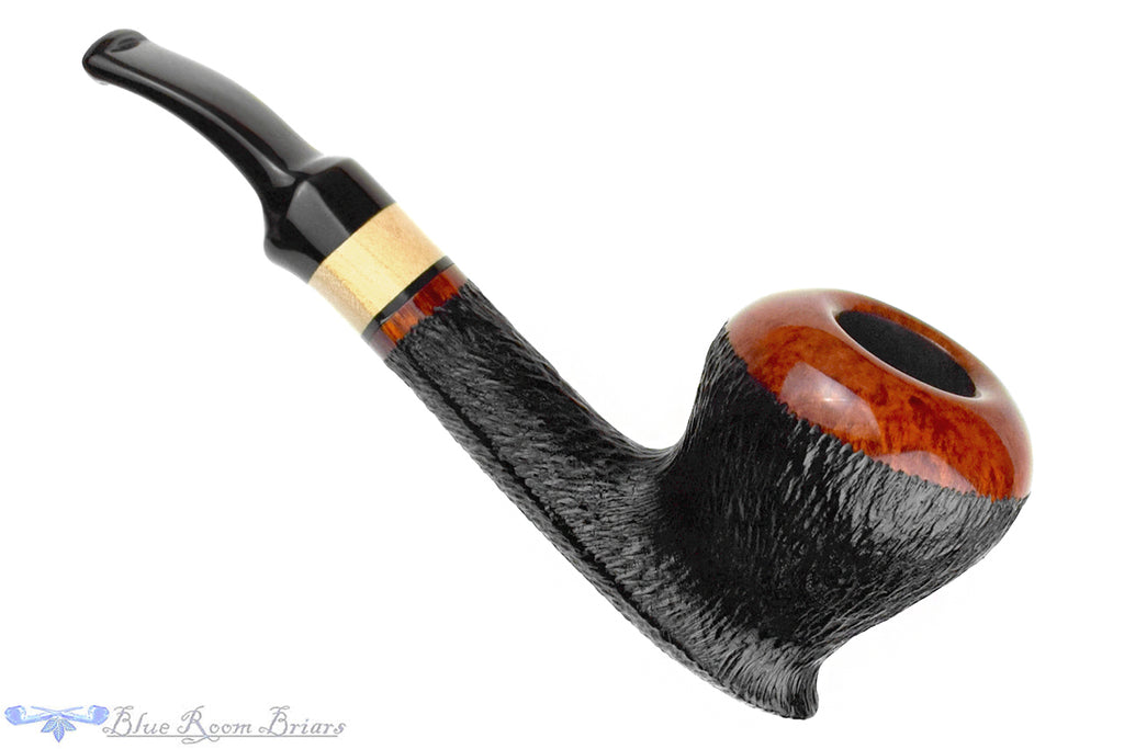 Blue Room Briars is proud to present this Design Berlin Jahrespfeife (Pipe of the Year) 2013 Partial Carved Cup and Saucer (9mm Filter) with Holly Wood UNSMOKED Estate Pipe