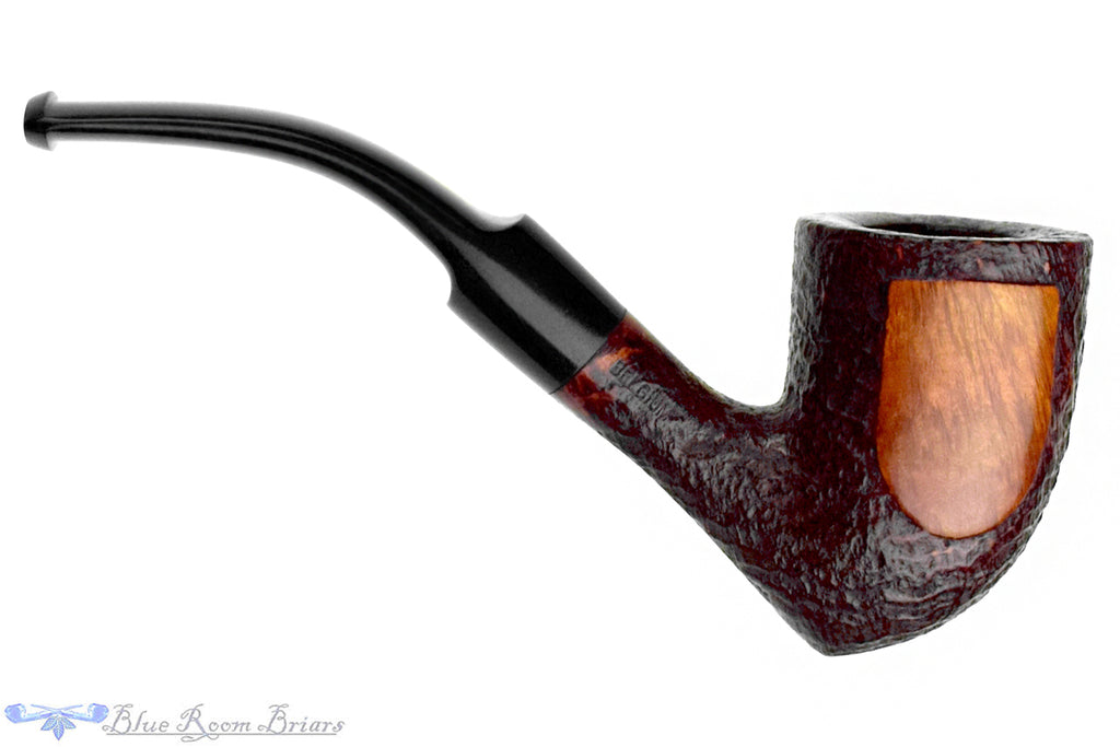 Blue Room Briars is proud to present this Hilson Bolero 211 Bent Partial Sandblast Tall Acorn Estate Pipe