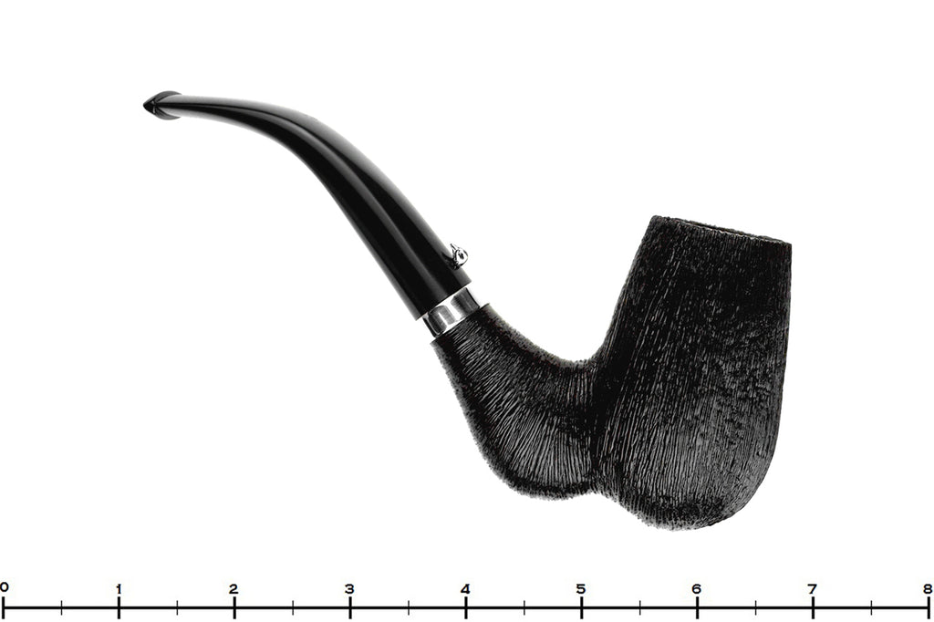 Blue Room Briars is proud to present this L'Anatra Dalle Uova D'oro Gigante Bent Brush Carved Egg with Nickel Estate Pipe