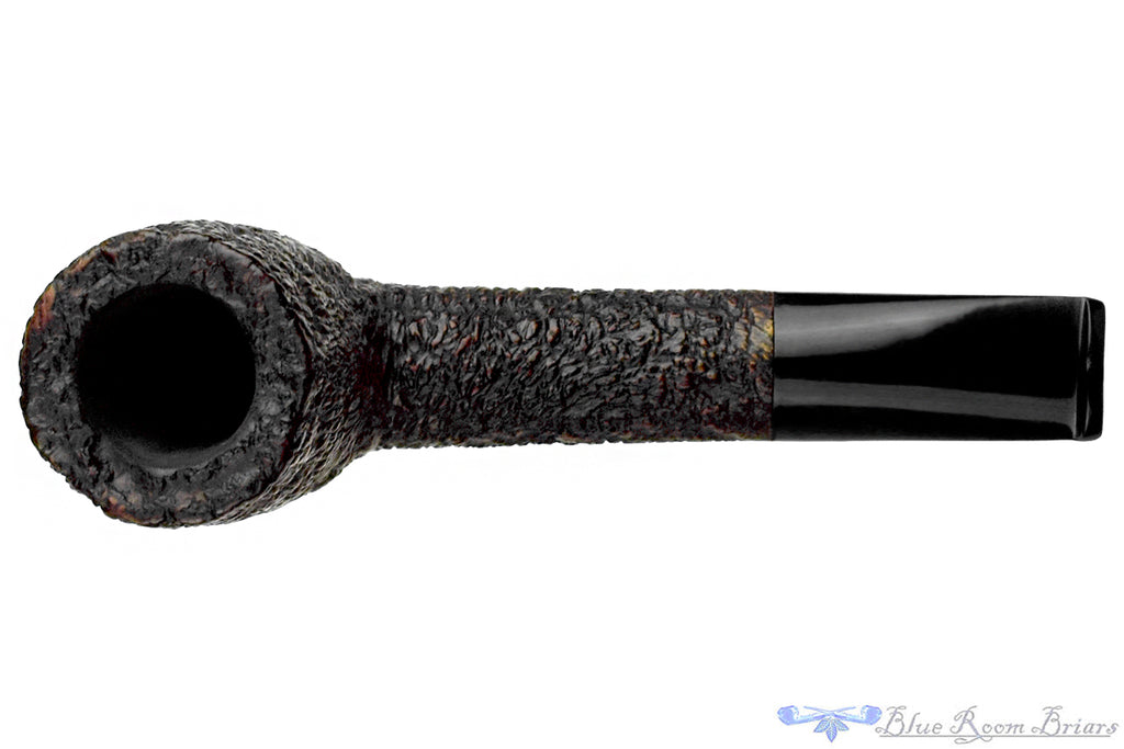 Blue Room Briars is proud to present this Castello Sea Rock Briar SK 76 Rusticated Stacked Billiard with Oval Shank Estate Pipe