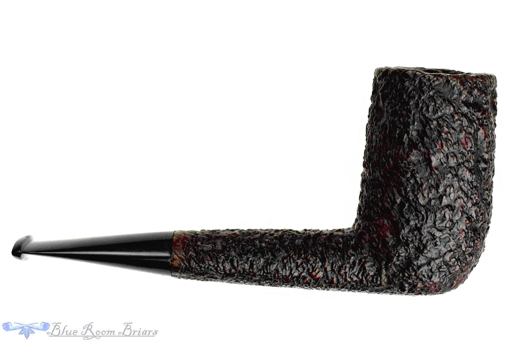 Blue Room Briars is proud to present this Castello Sea Rock Briar SK 76 Rusticated Stacked Billiard with Oval Shank Estate Pipe