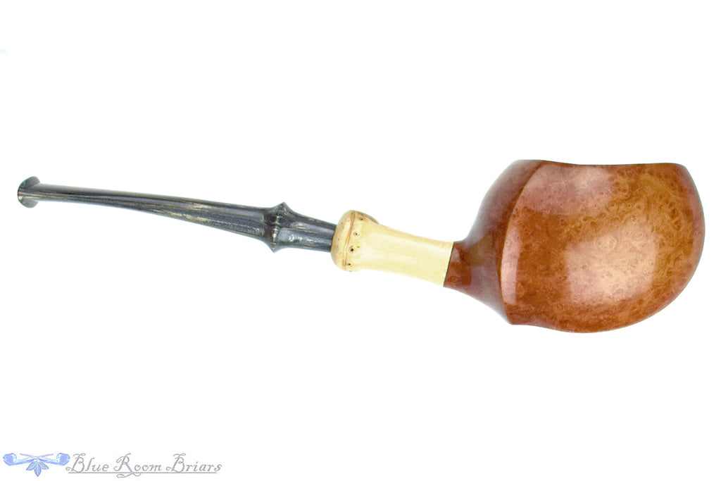 Blue Room Briars is proud to present this Nate King Pipe 1122 Natural Smooth Blowfish with Bamboo