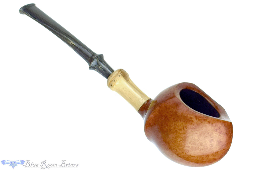 Blue Room Briars is proud to present this Nate King Pipe 1122 Natural Smooth Blowfish with Bamboo
