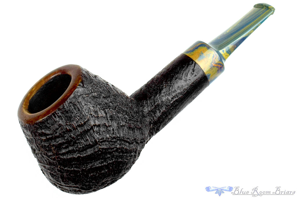 Blue Room Briars is proud to present this Joe Hinkle Pipe 26DG Sandblast Apple Sitter