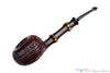 Blue Room Briars is proud to present this Joe Hinkle Pipe 26DF Sandblast Tomato Sitter with Dark Bamboo and Horn