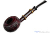 Blue Room Briars is proud to present this Joe Hinkle Pipe 26DF Sandblast Tomato Sitter with Dark Bamboo and Horn