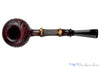 Blue Room Briars is proud to present this Joe Hinkle Pipe 26DF Sandblast Tomato Sitter with Dark Bamboo and Horn