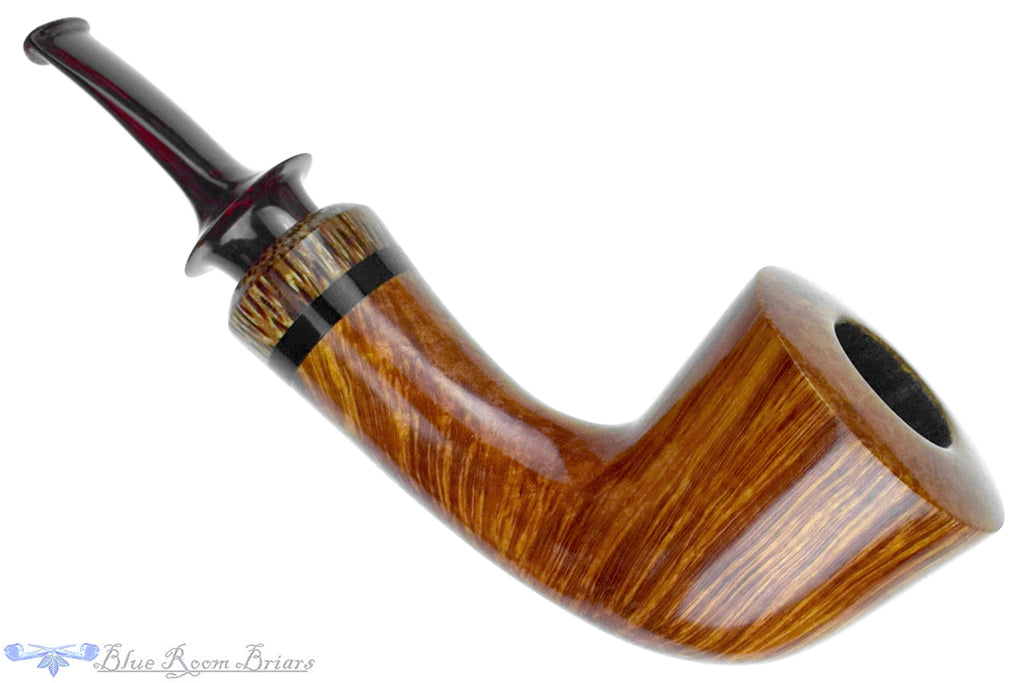 Bonsai Pipes By Tobias Höse Bent Dublin with Teardrop Shank and Red Palm