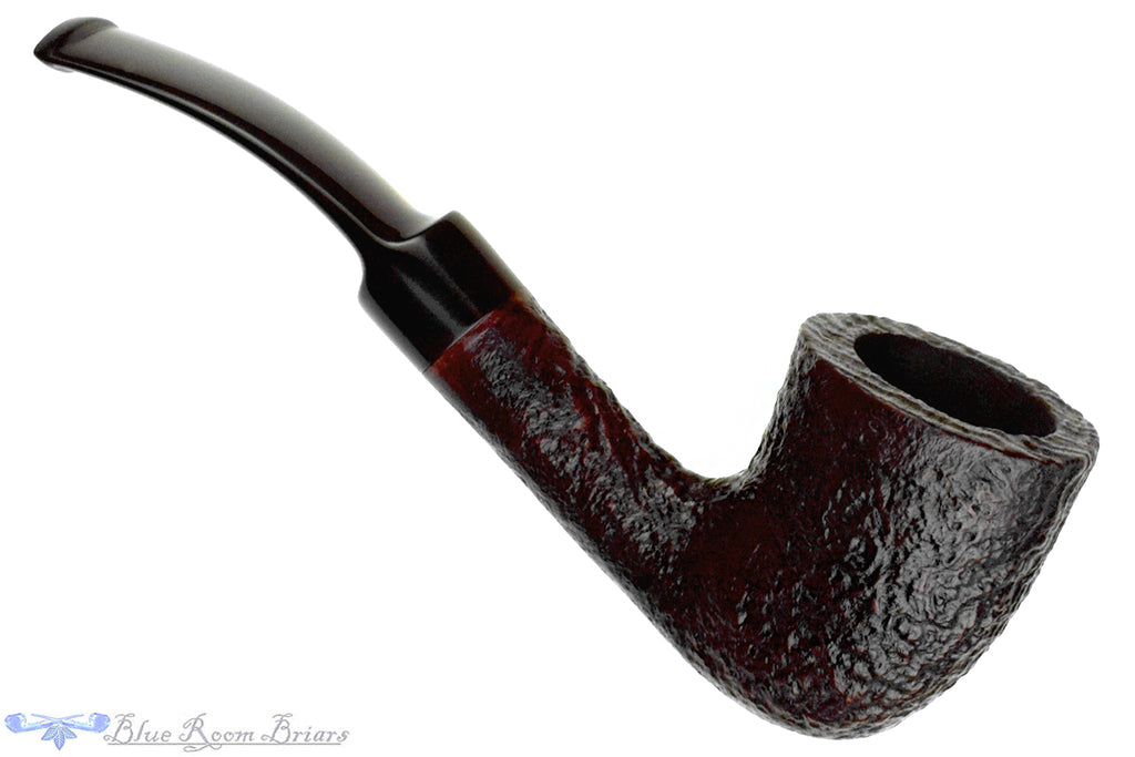 Blue Room Briars is proud to present this Sasieni 4-Dot Ruff Root Dark 2 Bent Sandblast Dublin Estate Pipe