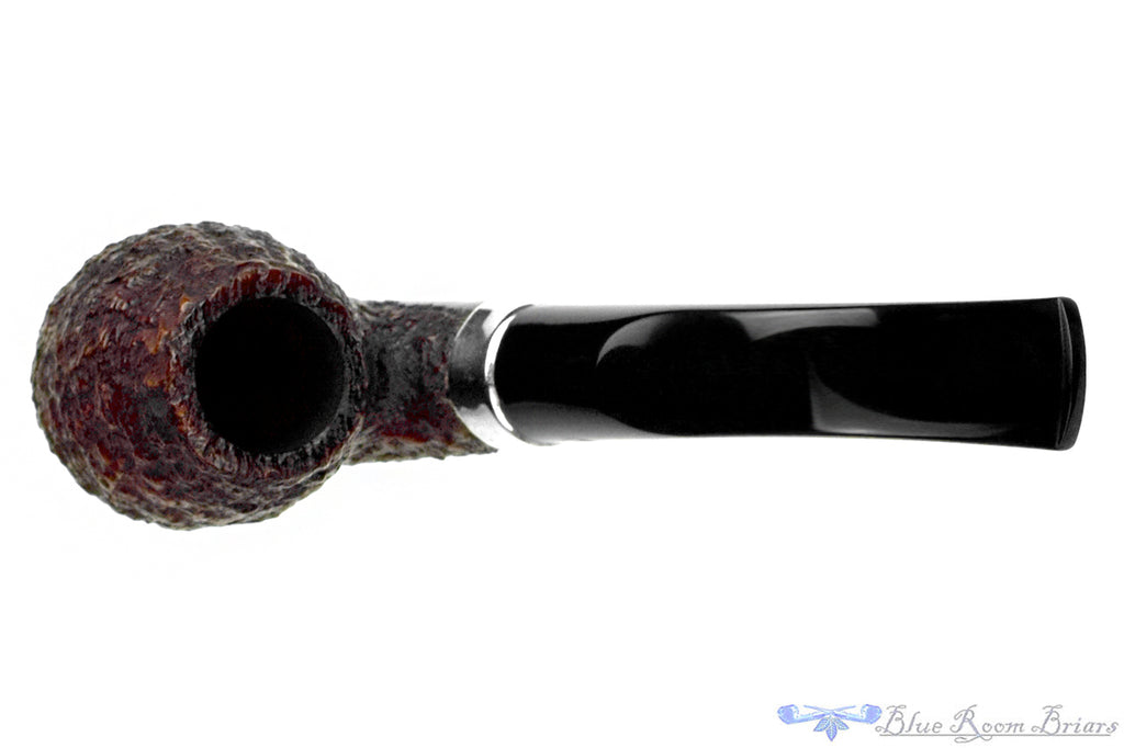 Blue Room Briars is proud to present this GBD Giant (Post-Cadogan) Bent Rusticated Egg Estate Pipe with Nickel Repair Band