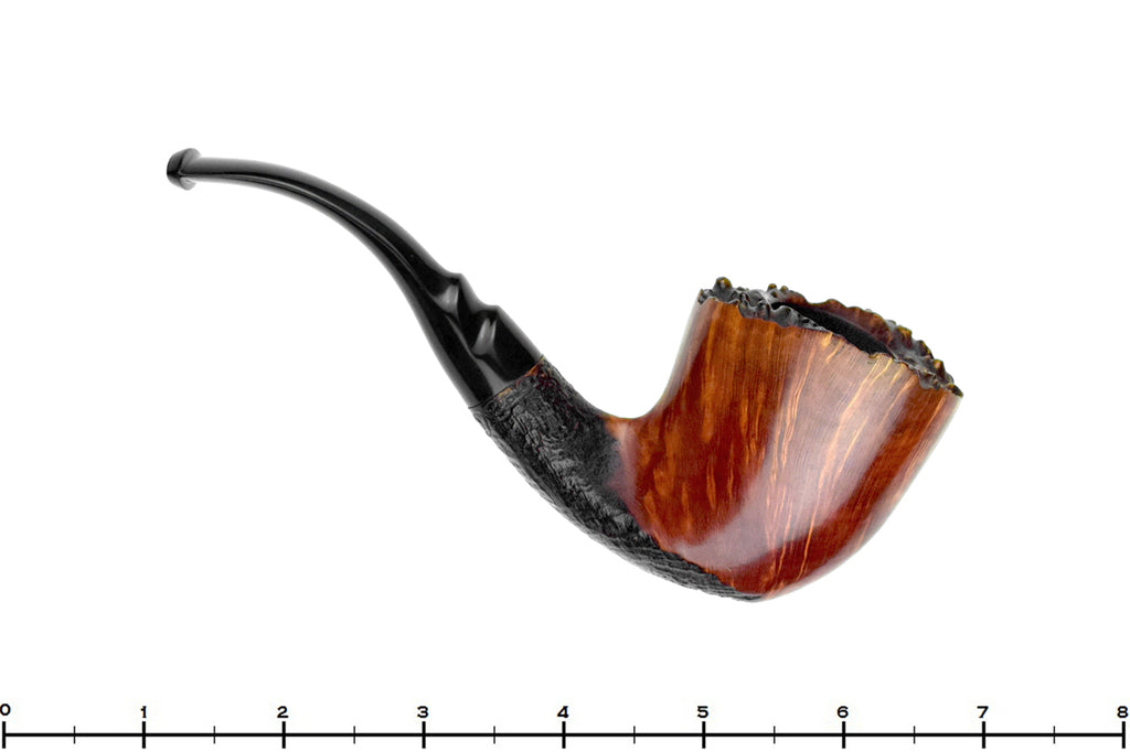 Blue Room Briars is proud to present this Savinelli Autograph Partial Sandblast Bent Freehand with Plateau Estate Pipe