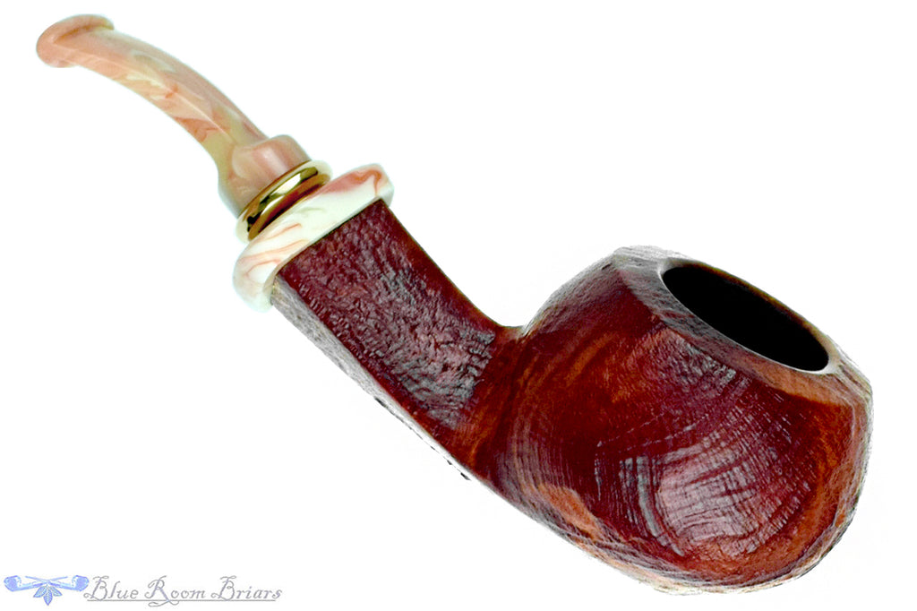 Blue Room Briars is proud to present this Neerup Structure Bent Sandblast Tomato with Diamond Shank, Brass and Acrylic Estate Pipe