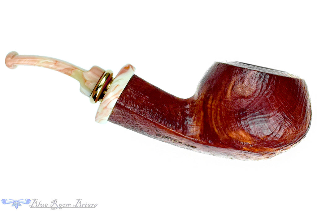 Blue Room Briars is proud to present this Neerup Structure Bent Sandblast Tomato with Diamond Shank, Brass and Acrylic Estate Pipe