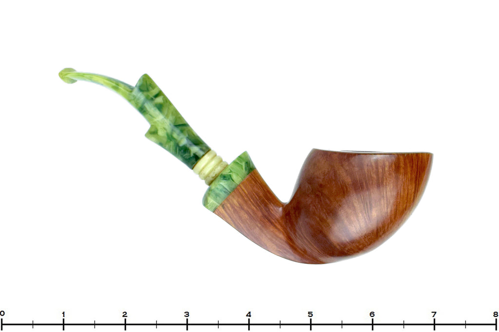 Blue Room Briars is proud to present this Mario Grandi Bent Freehand Scoop with Acrylic and Ivorite Estate Pipe