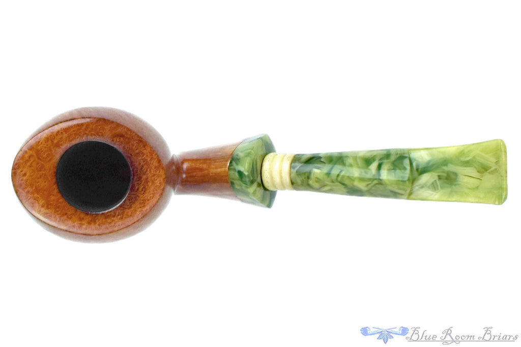 Blue Room Briars is proud to present this Mario Grandi Bent Freehand Scoop with Acrylic and Ivorite Estate Pipe