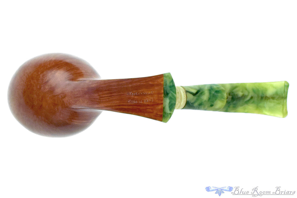Blue Room Briars is proud to present this Mario Grandi Bent Freehand Scoop with Acrylic and Ivorite Estate Pipe