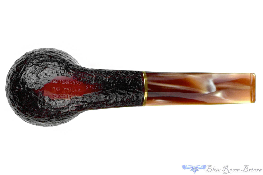 Savinelli Limited Edition The Friday Pipe Bent Rusticated Rhodesian (6mm Filter) with Brass UNSMOKED Estate Pipe