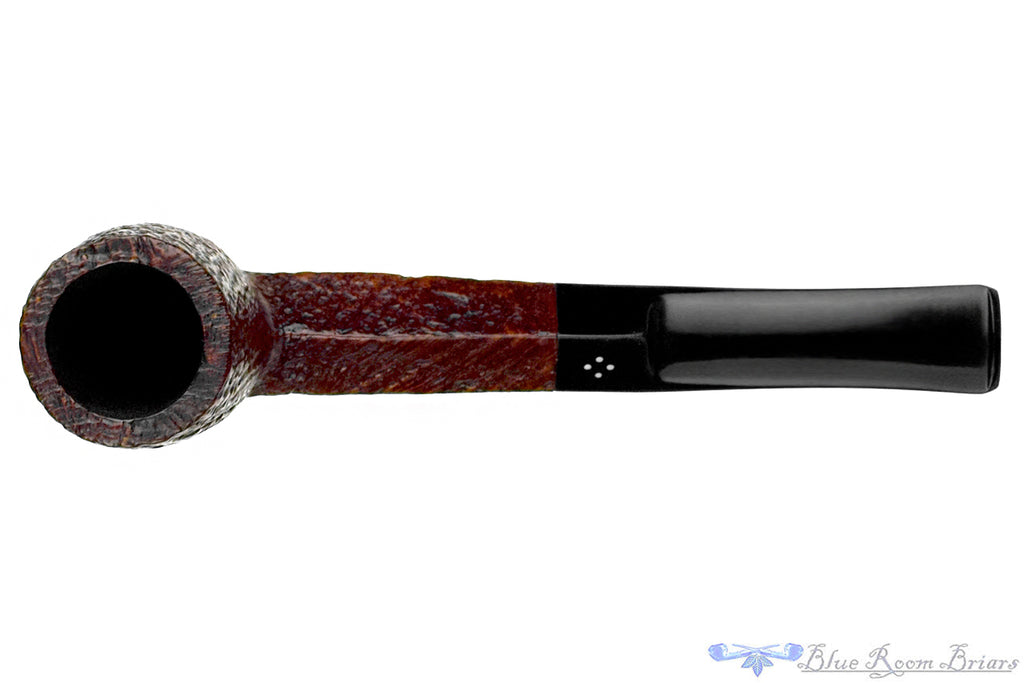 Blue Room Briars is proud to present this Sasieni Four Dot Ruff-Root Perth Sandblast Billiard with Diamond Shank Estate Pipe