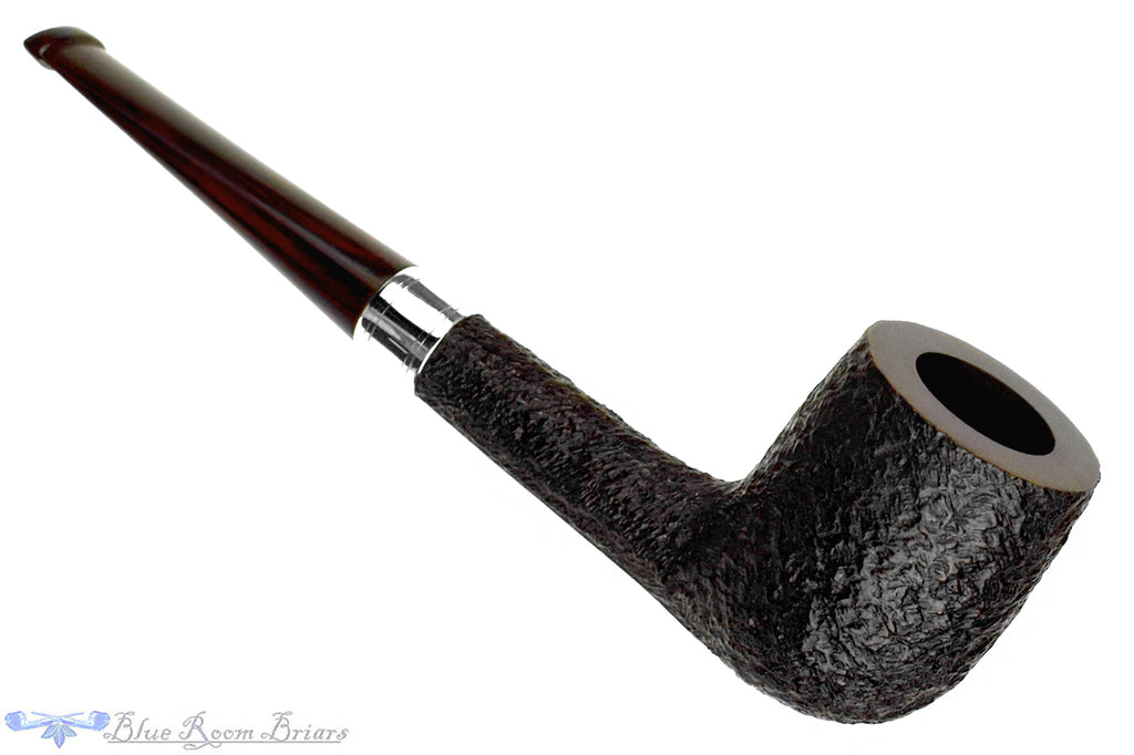 Blue Room Briars is proud to present this Ferndown Bark ** Handmade Rusticated Billiard with Silver Estate Pipe